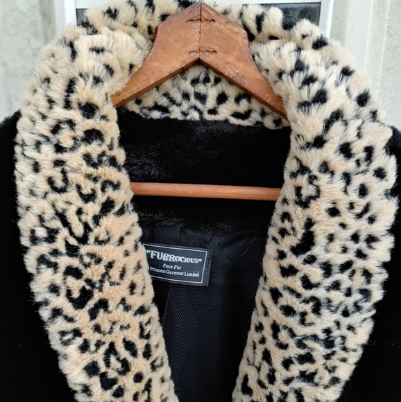 NEW FAUX FUR COAT WITH LEOPARD ANIMAL PRINT SIZE MEDIUM - Picture 11 of 13